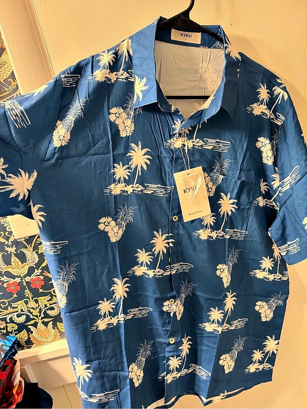 KYKU Men's Tropical Print Shirt Size Large NWT